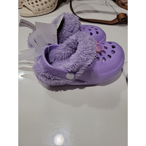 First Steps By Stepping Stones Purple Fur Lined Slip On Clogs ~ Size 6~ NWT - Picture 3 of 8